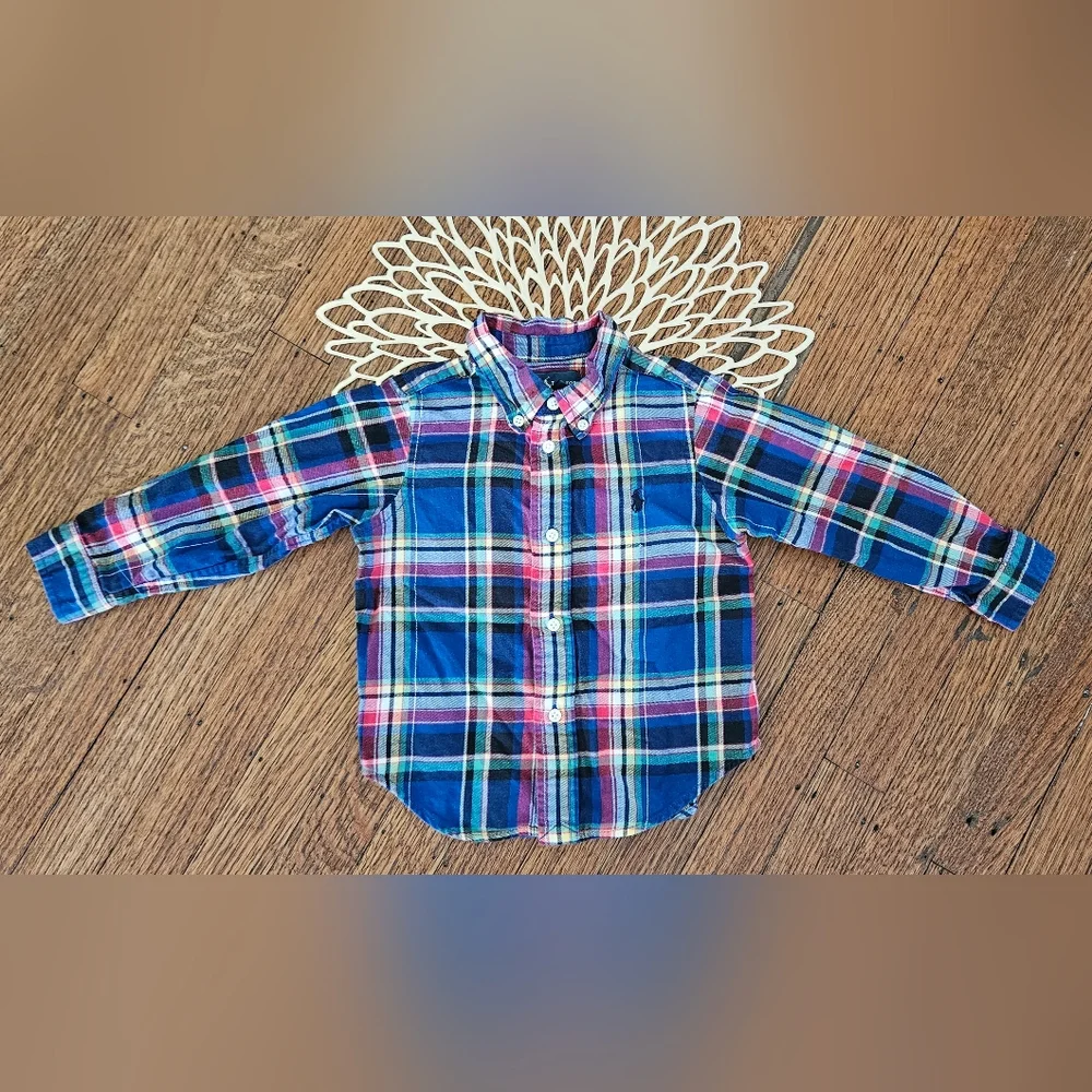 Ralph Lauren Plaid Longsleeve Button Up Size 24 Months